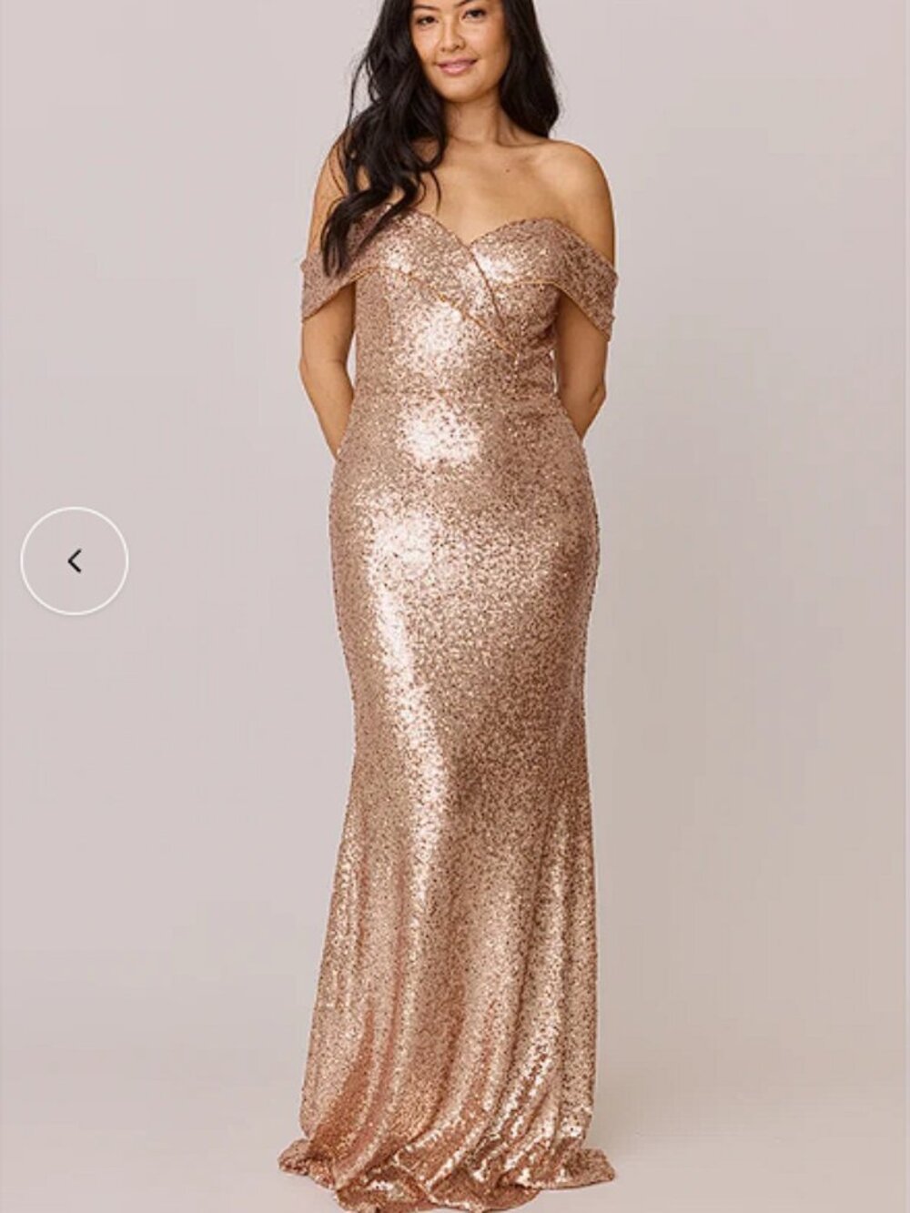 HOLIDAY Bardot Rose Gold Sequin Dress - Picture 3 of 5